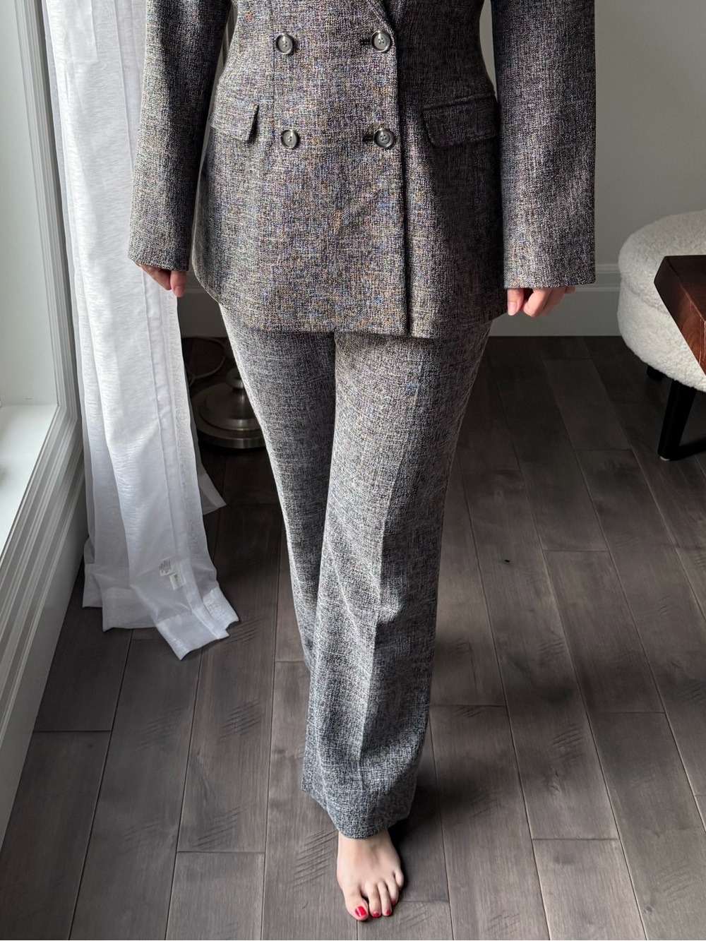 Something Navy Gray Tweed Trouser